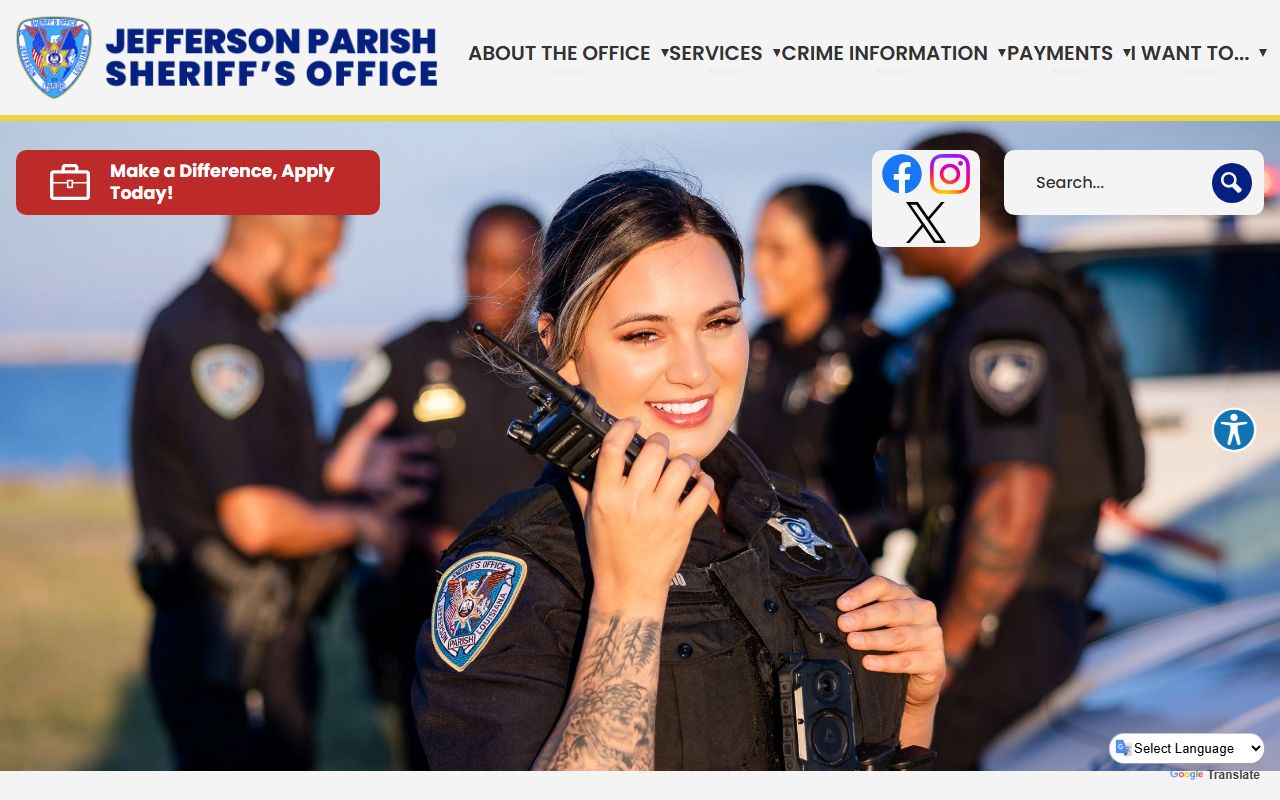 Jefferson Parish Sheriff's Office website for Kenner 72 hour booking search