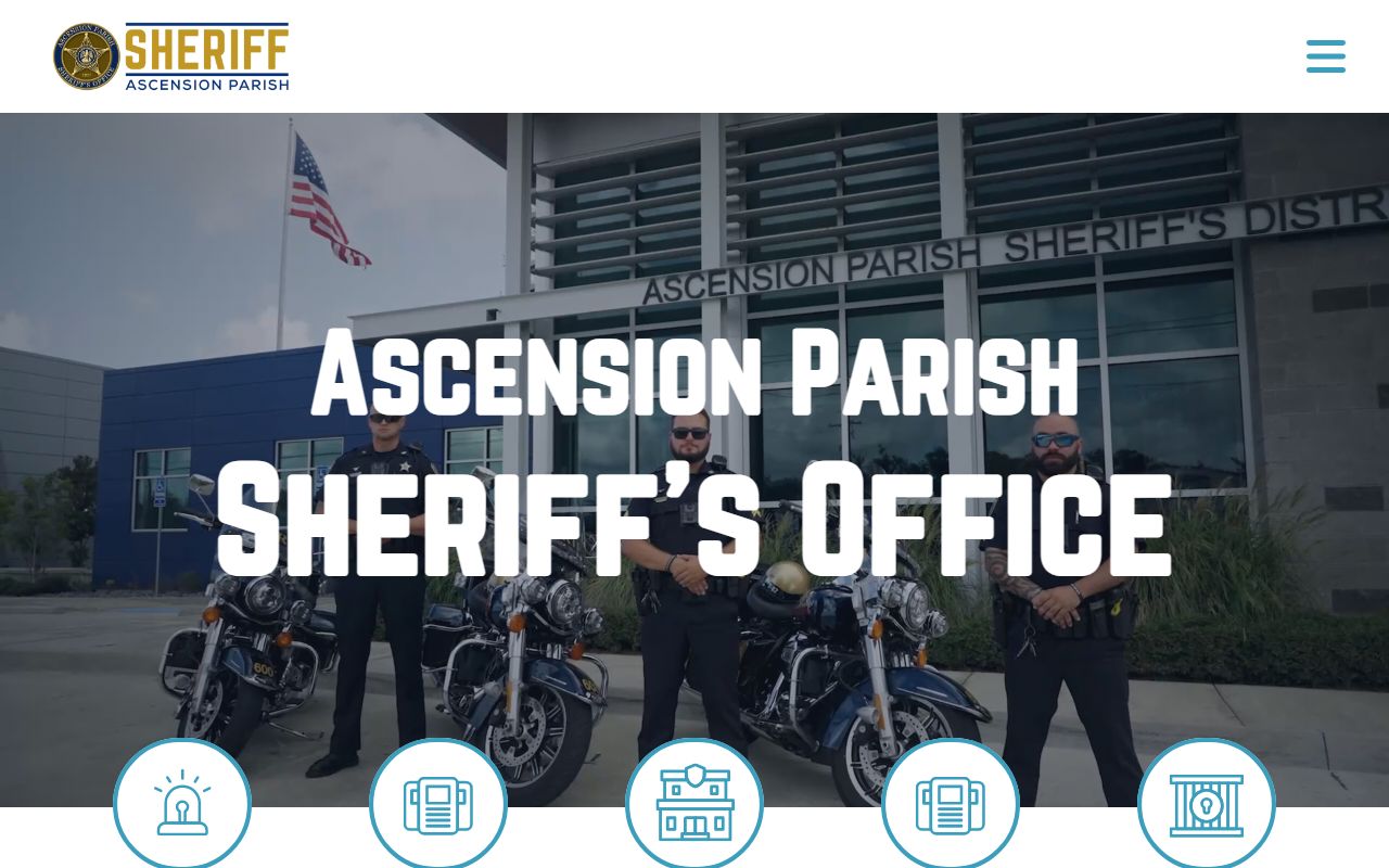 Ascension Parish Sheriff's Office website for 72 hour booking records