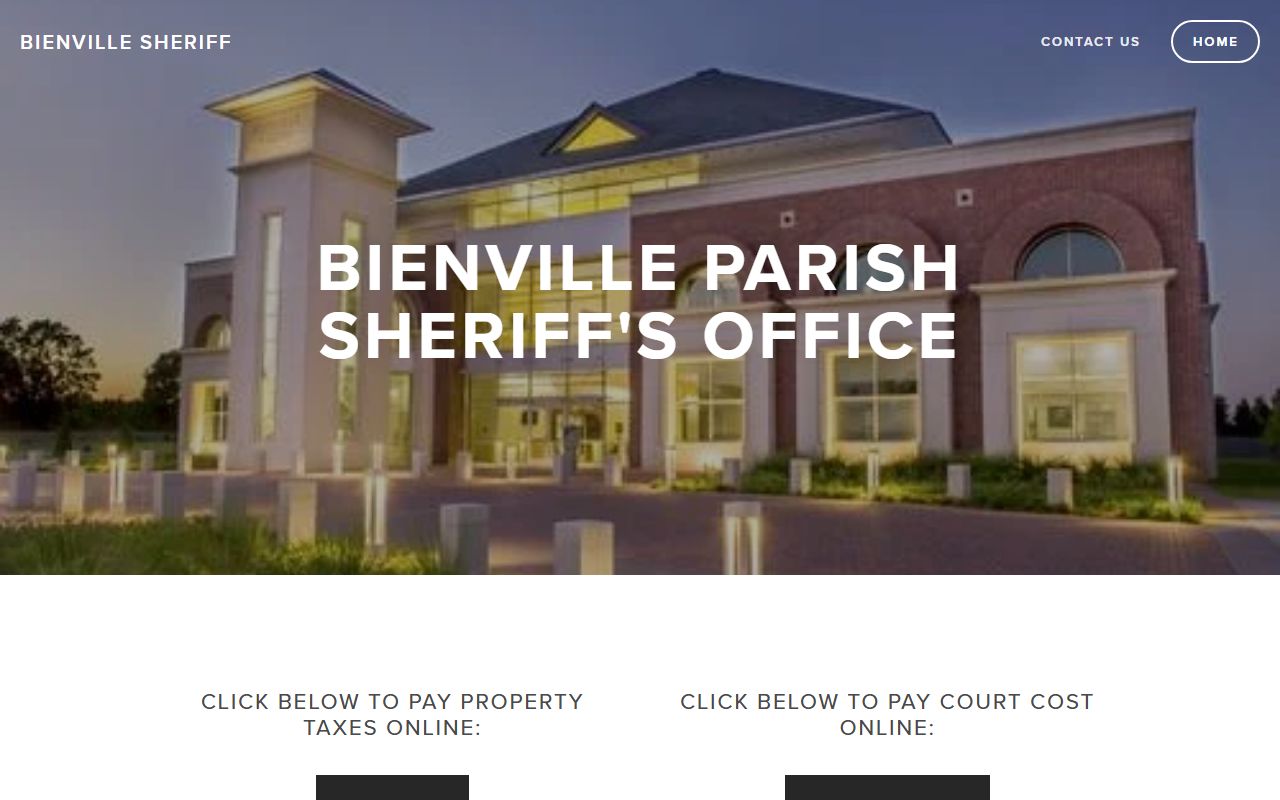 Bienville Parish Sheriff's Office website for 72 hour booking records