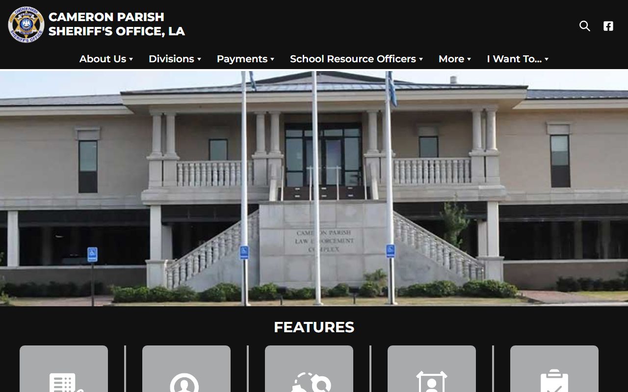 Cameron Parish Sheriff's Office website for booking and jail info