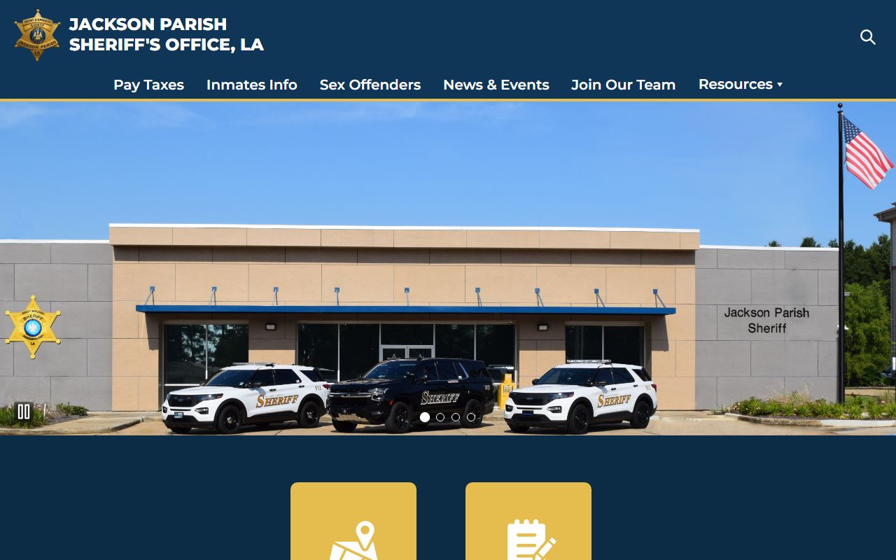 Jackson Parish Sheriff's Office website for 72 hour booking records