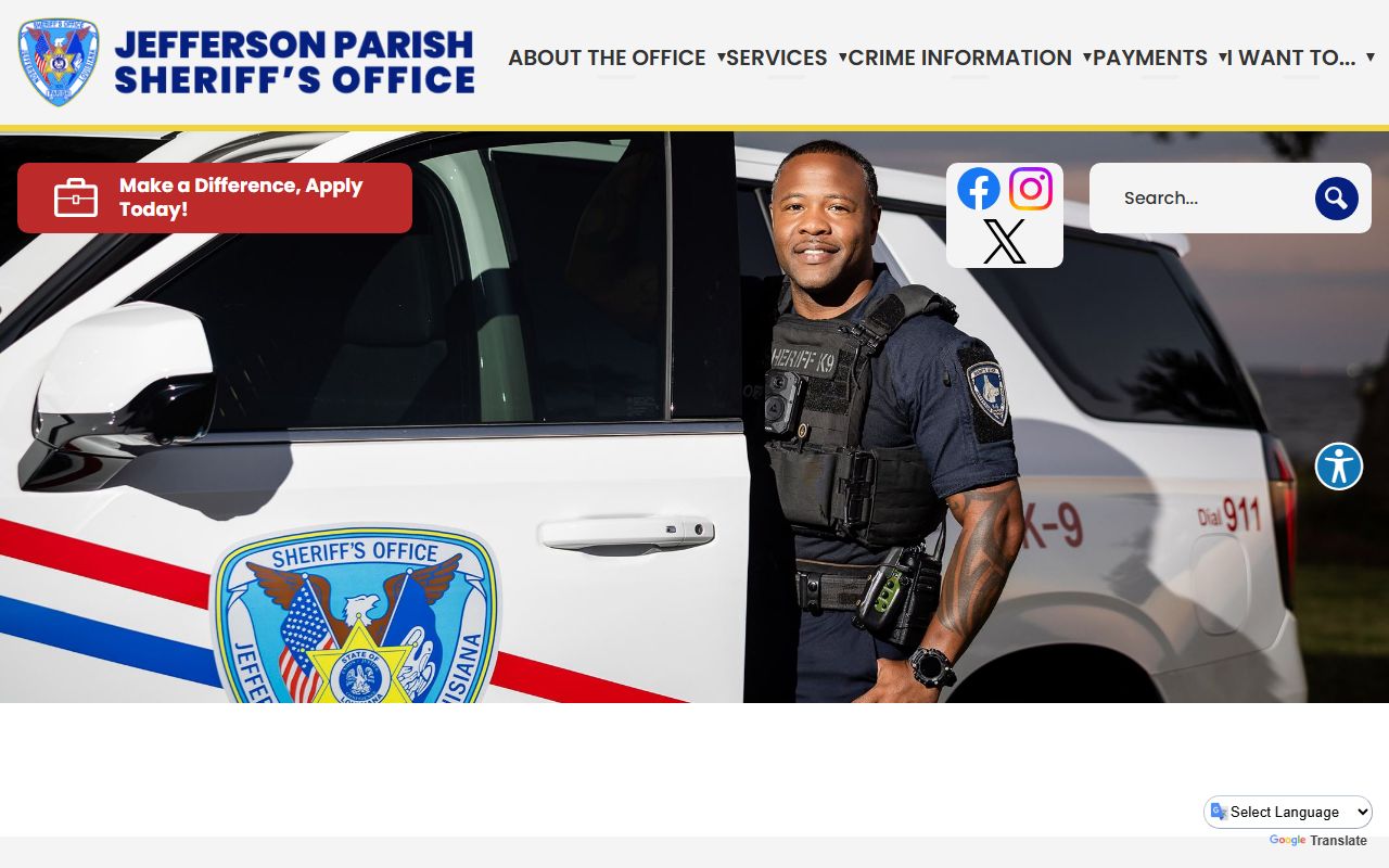 Jefferson Parish Sheriff's Office website for 72 hour booking records