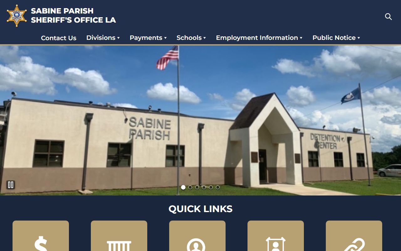 Sabine Parish Sheriff's Office website for 72 hour booking records