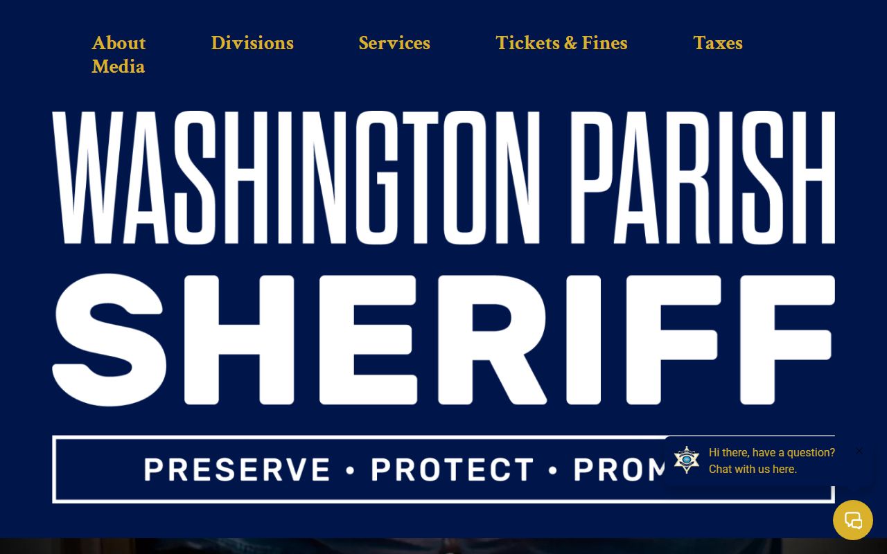 Washington Parish Sheriff's Office website for 72 hour booking records