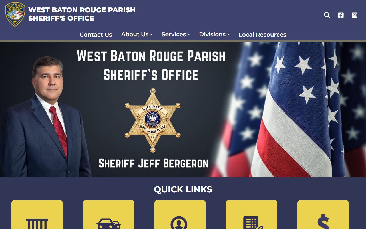 West Baton Rouge Parish Sheriff's Office website for 72 hour booking